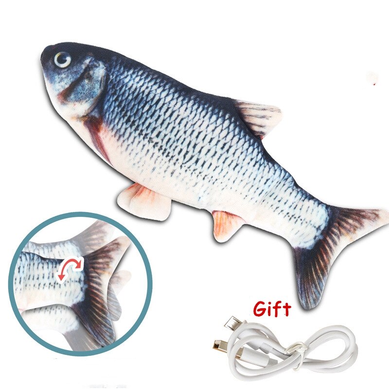 Katt viftar kattmynta leksak fisk usb elektrisk laddning simulering dans hoppa rörelse floppy fisk katt leksak elektronisk fisk för katter: B