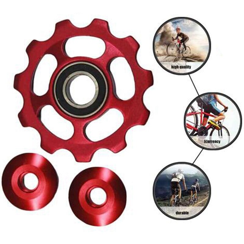 Mountain Bike Rear Derailleur Guide Wheel Bearing Anode CNC Derailleur 11 Teeth Flywheel Guide Wheel