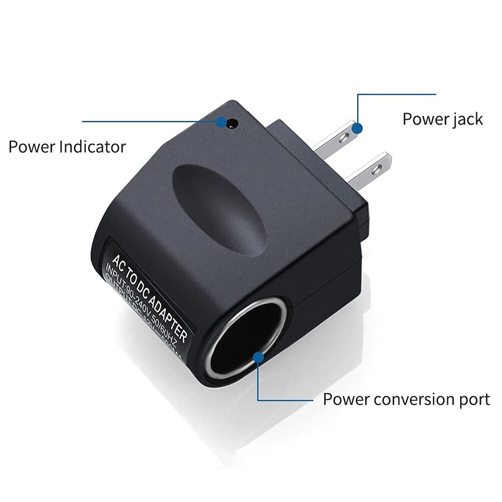 DC 500mA Converter US Plug 110V AC to 12V Car Cigarette Lighter Power Adapter Outdoor Personal Car Parts Decoration