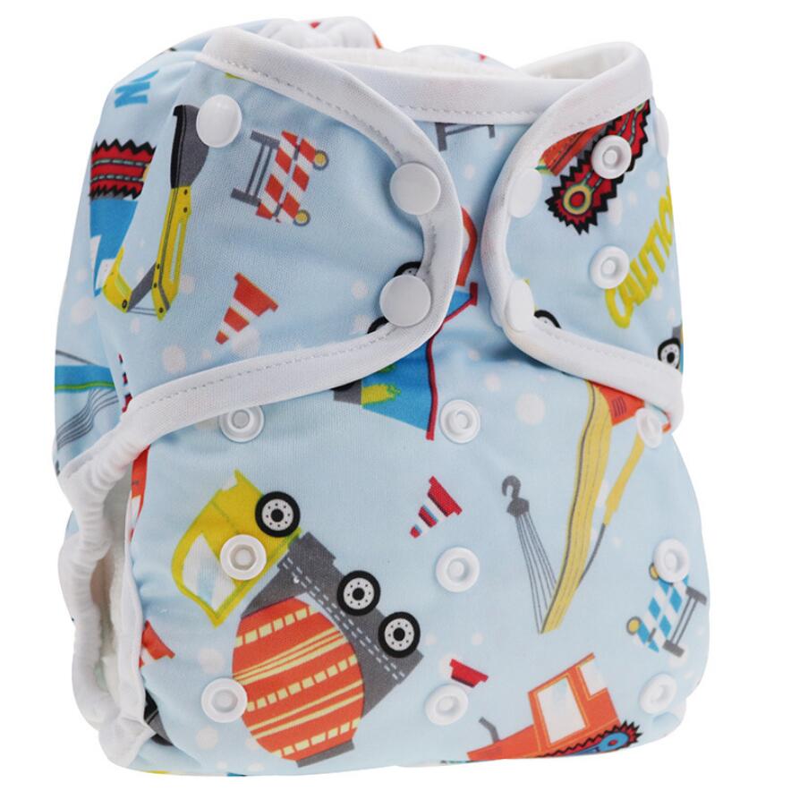 Covered One-piece Cloth Diaper Leak-proof Washable Adjustable Diaper Pocket including 2pcs Insert D40