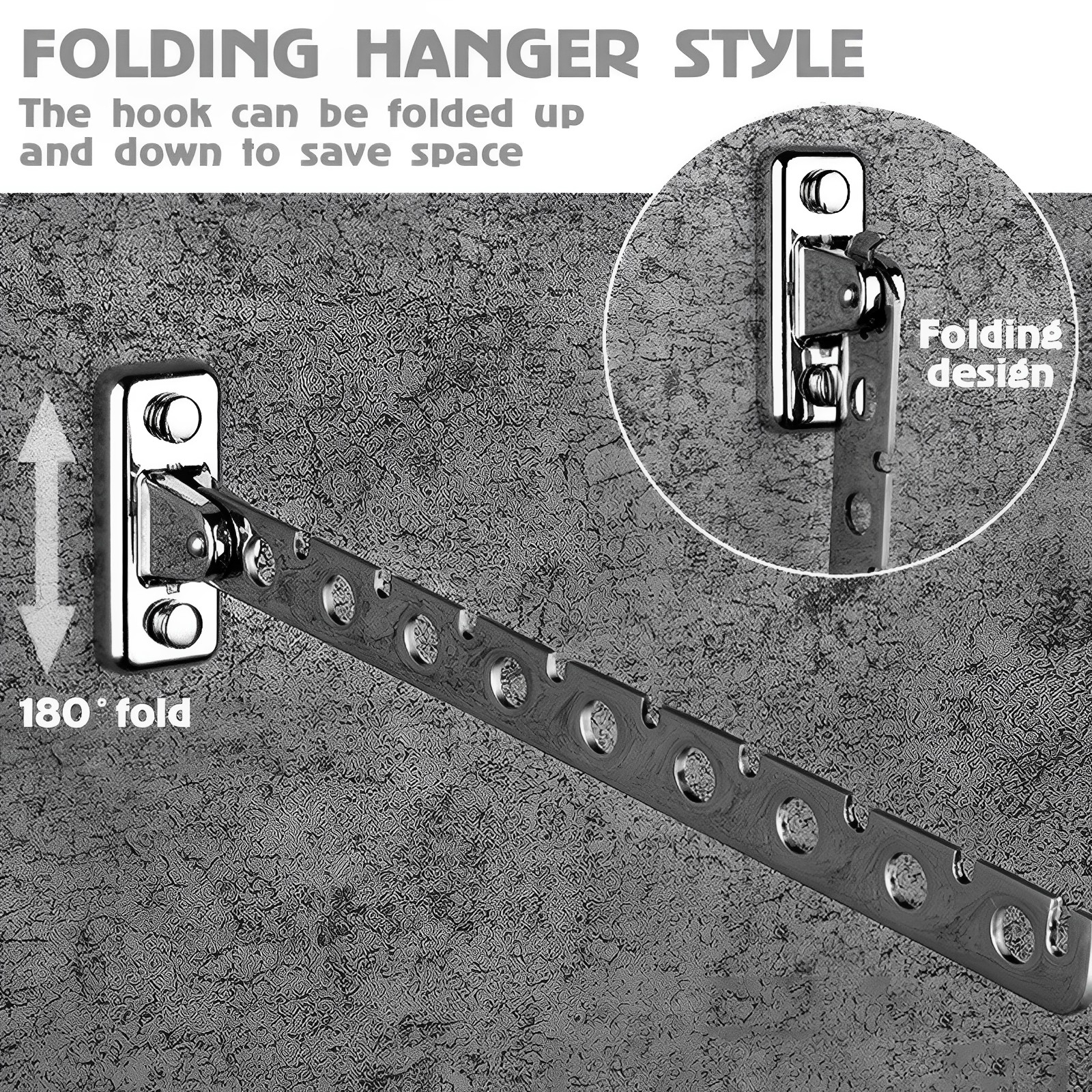 Tendedero de ropa montado en la pared ángulo ajustable de acero inoxidable plegable tendedero colgador ahorro de espacio en el hogar