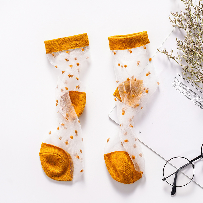 sexy Spitze Gittergewebe Fischnetz Socken Gemischte Faser transparent Punkt strecken Elastizität Knöchel Netz Garn Dünne Frauen Coole Socken 1 paar = 2 stücke