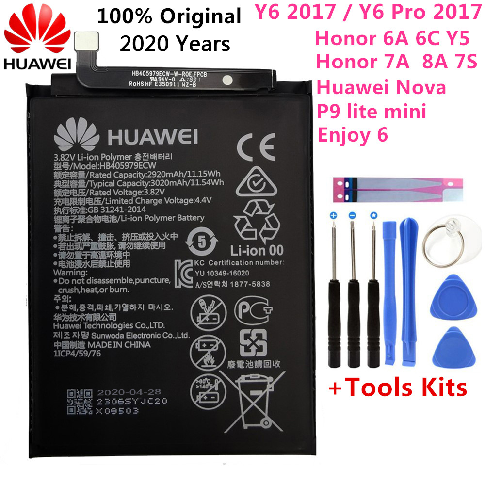 Original 3020mAh HB405979ECW Battery For Huawei Nova CAZ-AL10 TL00 CAN L01 CAN-L02 L12 Enjoy 6S Honor 6C Y5 p9 lite mini
