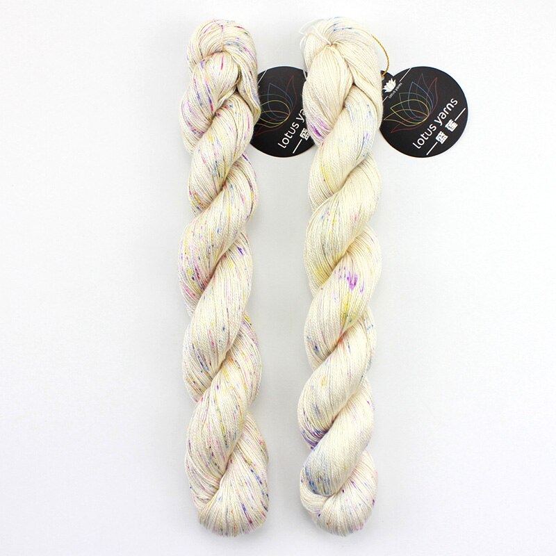 Madeja-hilo de seda pintado a mano, 50g, para tejer a mano, encaje de ganchillo, peso Natural, 22: Hibiscus