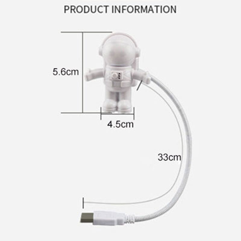 Flexibele Usb Wit Astronaut Buis Draagbare Led Nachtlampje Dc 5V Lamp Voor Computer Laptop Pc Notebook Lezen Thuis decoratie