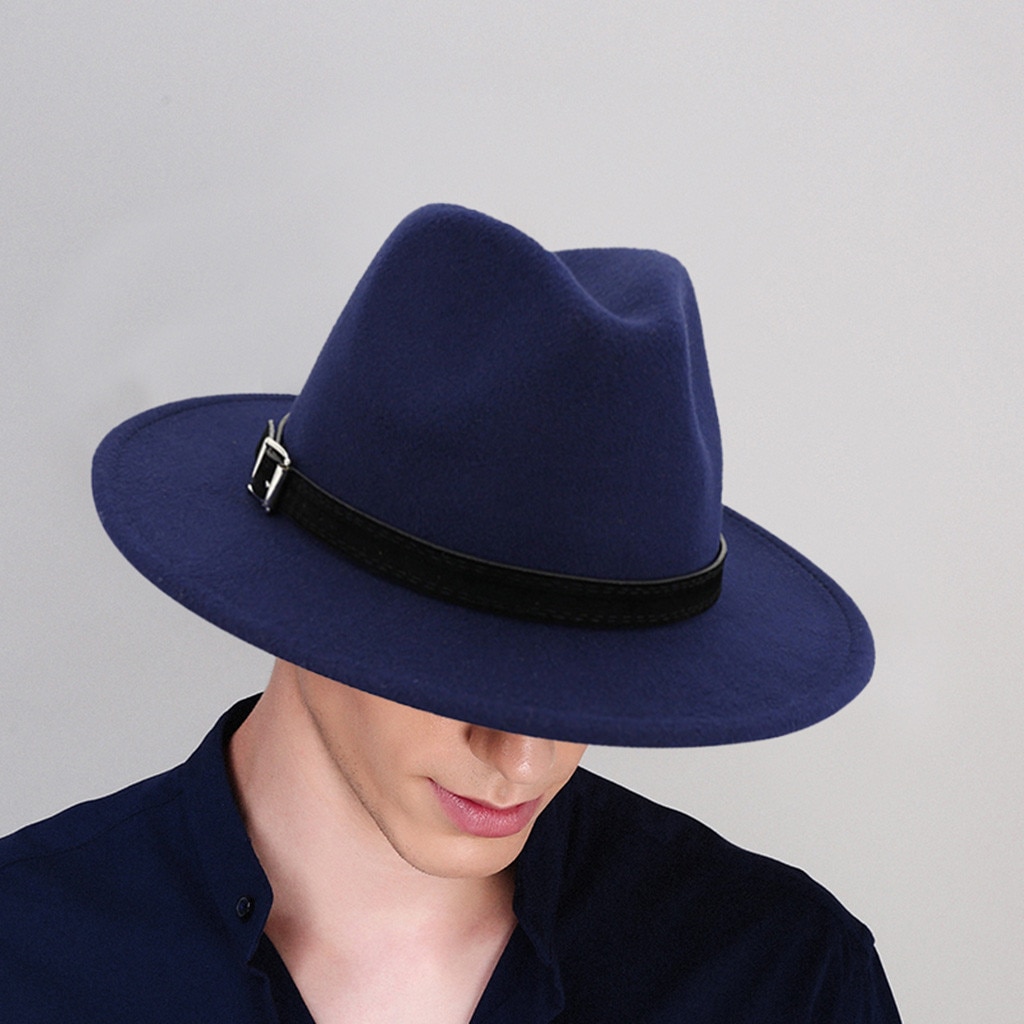 Bonnet en laine pour hommes Vintage # N | Gangster Trilby feutré, chapeau Fedora à large bord, hommes dame automne ceinture, Jazz casquettes