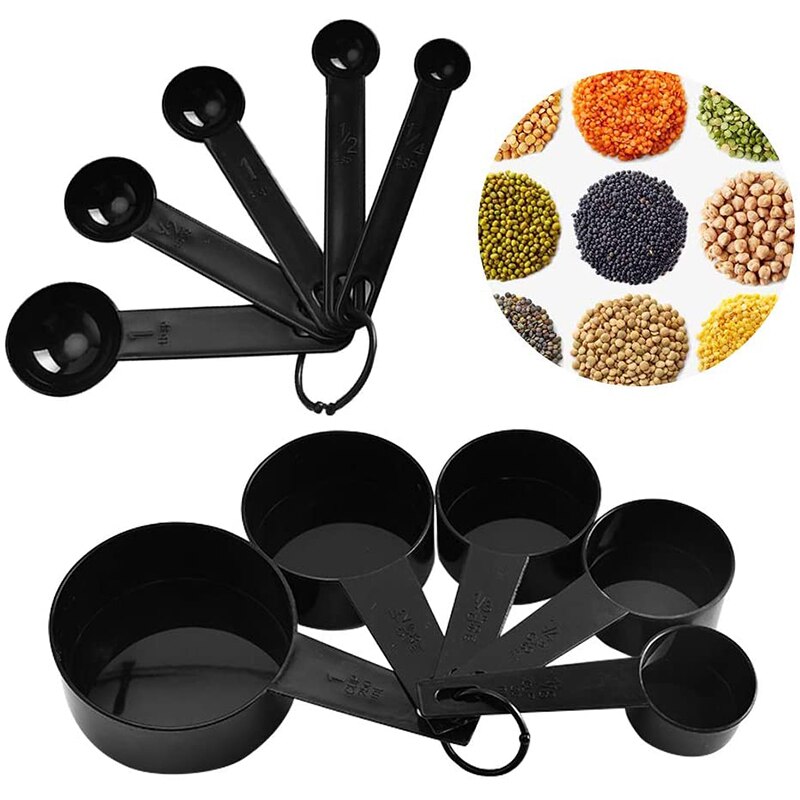 Cuchara medidora de cocina, cucharada de café, cucharada de azúcar con mango de silicona, tazas medidoras de harina para hornear, utensilios de cocina, 5/10 Uds.