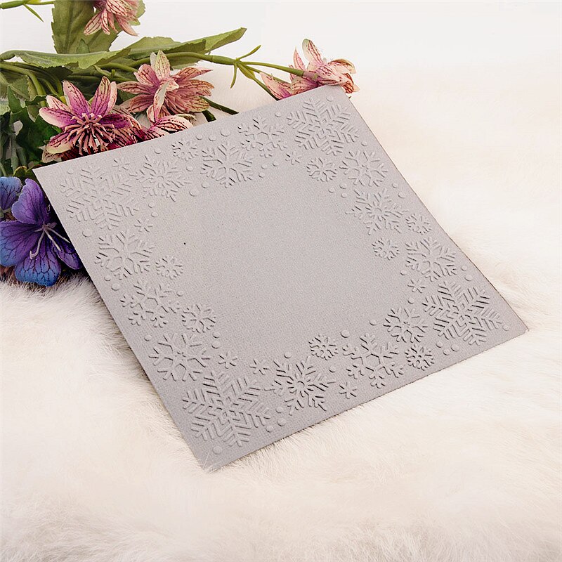Snow Border Embossing Folders Plastic Halloween Scrapbooking DIY Template Fondant Cake Photo Album Christmas Card Making