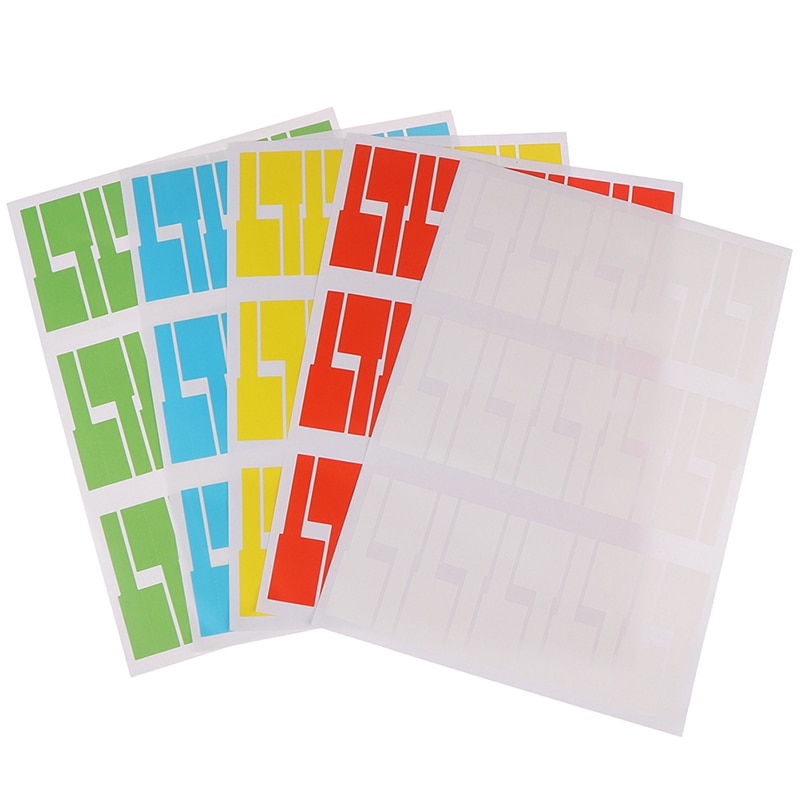 30Pcs/Sheet Zelfklevende Kabel Sticker Waterdicht Identificatie Kleurrijke Tags 1 Vel