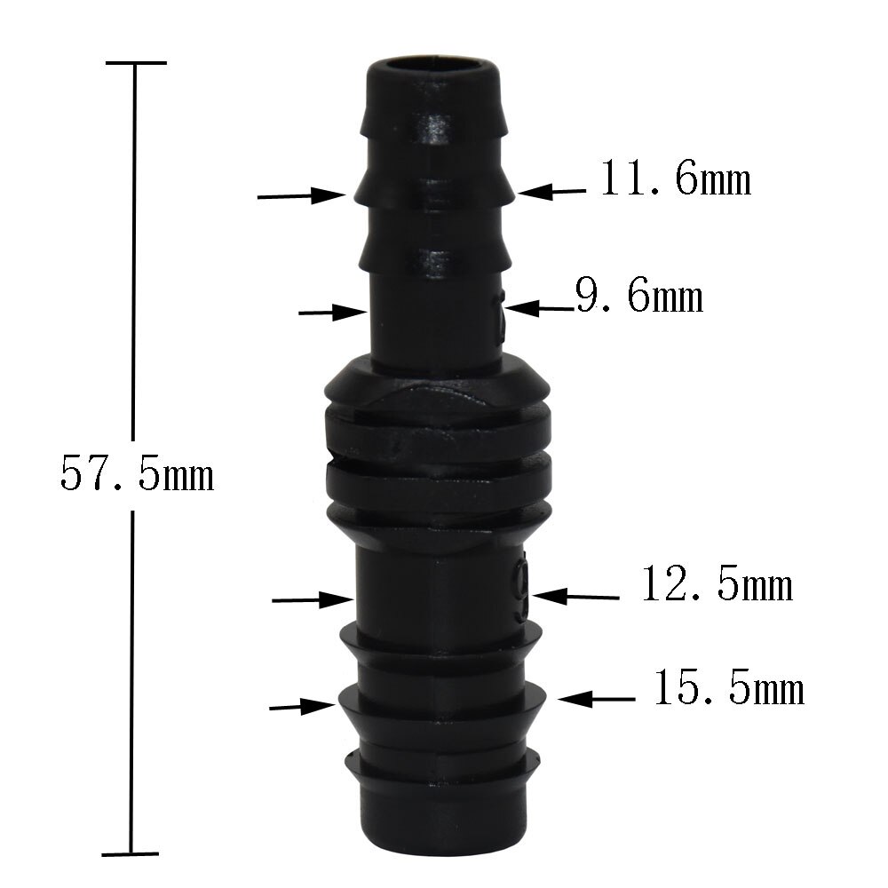 Tuinberegening 16 mm to 8/11mm slangverloopstuk buisaansluitingen micro-irrigatiesysteem bewateringsaccessoires 10 stuks
