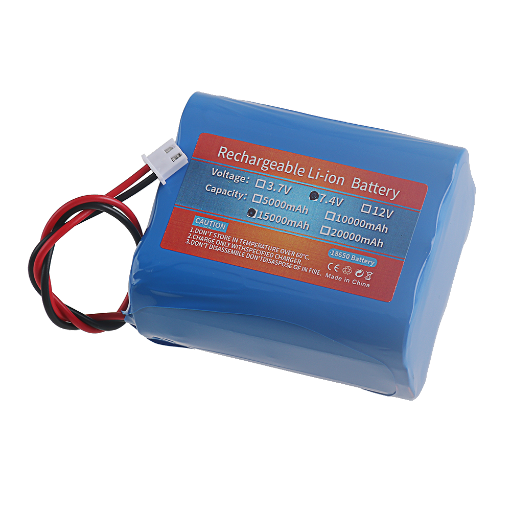 3.7v 7.4v 11.1v 12v 18650 10000 mah med kablar litiumjonbatteri med kretskort för bluetooth-högtalare med solcellsstrålkastare: Brun