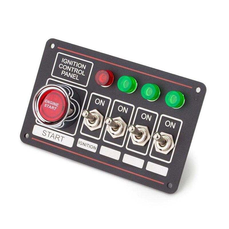 12V Ignition Switch Panel Engine Push Button LED Toggle Racing Auto