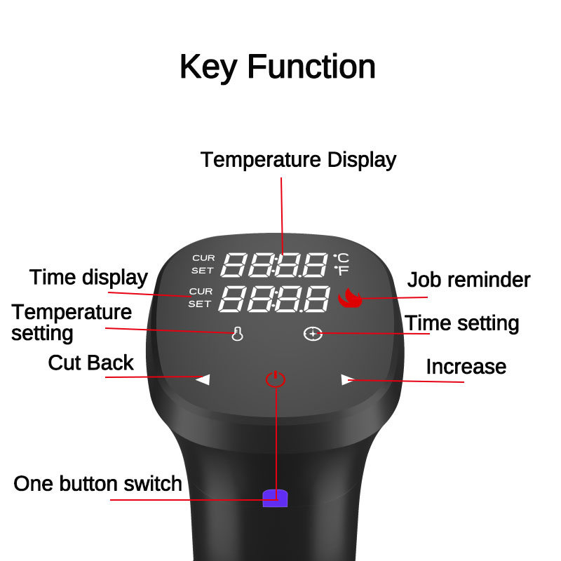 1100W Vacuüm Trage Sous Vide Voedsel Fornuis Rvs Krachtige Onderdompeling Circulatiepomp IPX7 Waterdicht Met Lcd Digitale Display