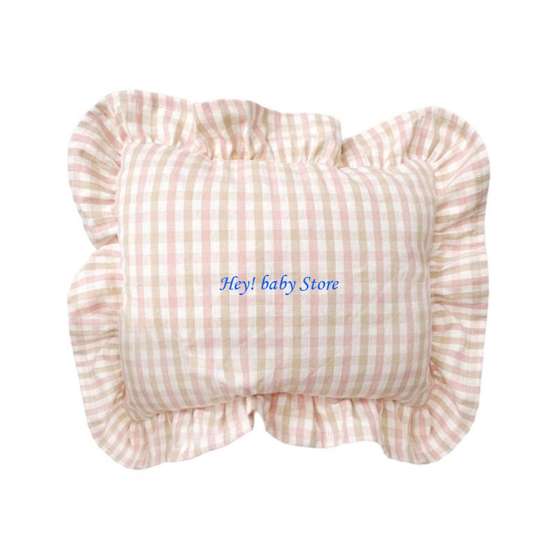 Q1FE Nordic Summer Baby Soothing Pillow Small Square Pillow Back Support Cushion Sleep Pillow Feature Not Removable: Pink