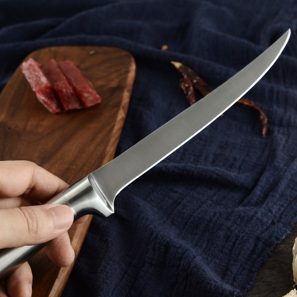 DAMASK Stainless Steel Boning Knife Fish Meat Chicken Pork Slicer Very Sharp Blade Easy Cutting Chef Knife Bone Knives Cook Tool