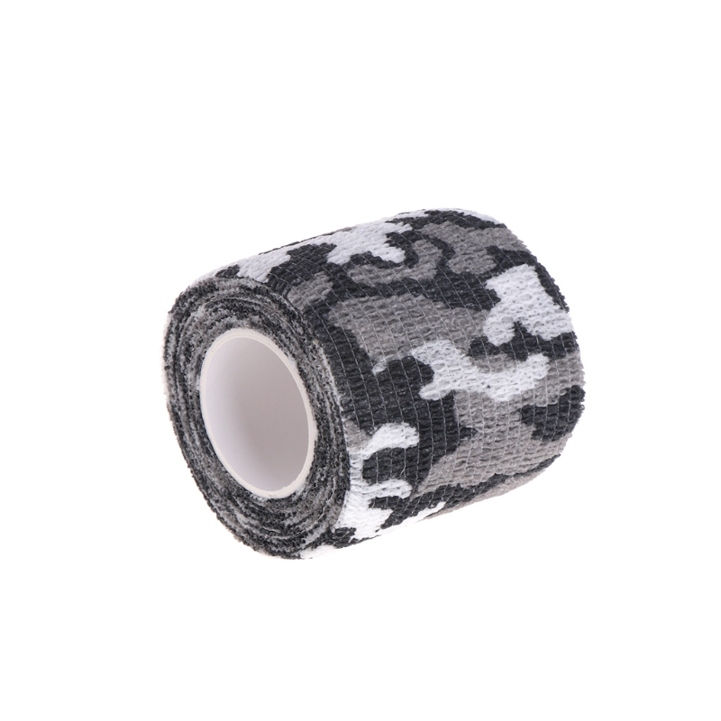 Multifunction Camouflage Tape Adhesive Roller Wrap Scroll Outdoor Guise Elasticity Bandage 4 Type: White