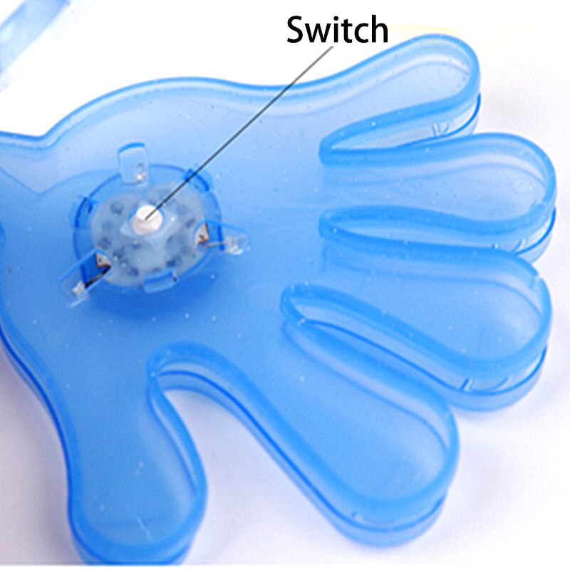 2 pièces drôle Transparent en plastique LED brillant Clapper mains fabricant de bruit, fête KTV Pub acclamant clignotant mains, accessoires de fête