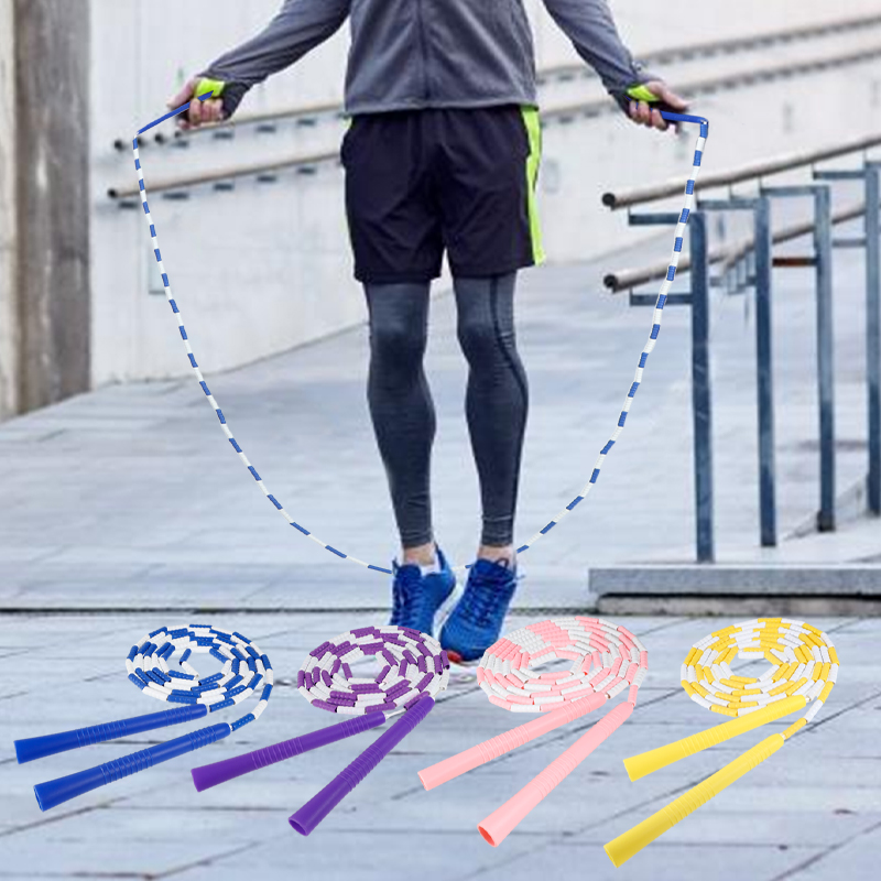 Corda per saltare con perline morbide Maniglia antiscivolo Corda per saltare fitness segmentata regolabile senza grovigli che mantiene l'allenamento in forma