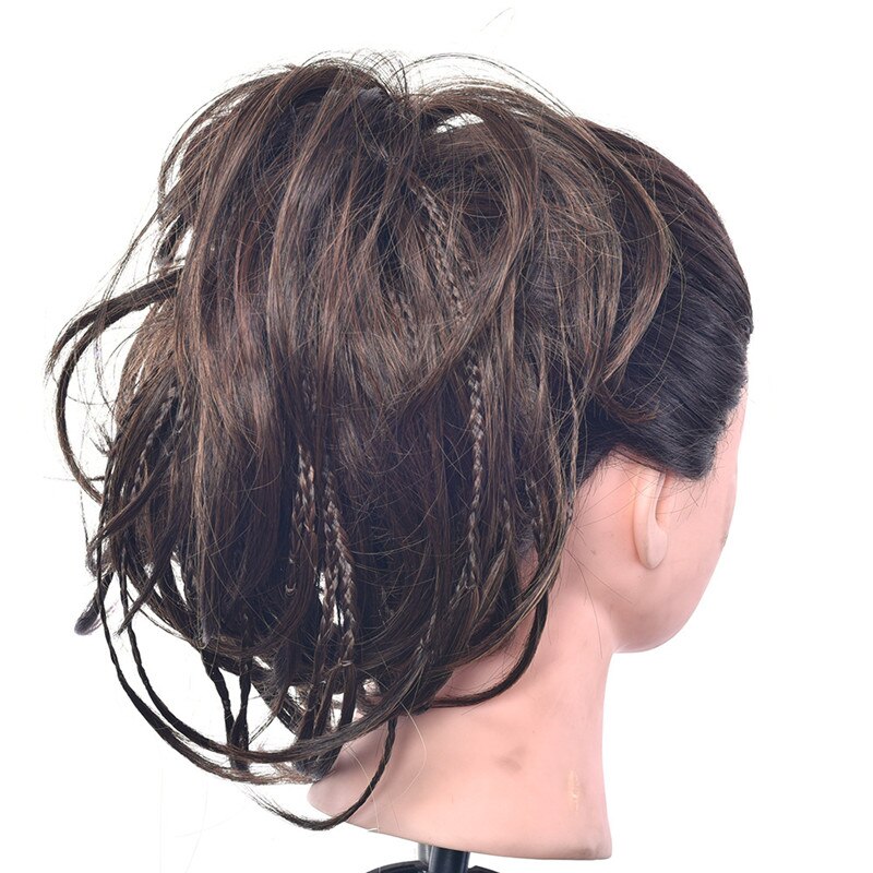 Gres Donut banda de pelo de fibra resistente al calor/Negro rubia trenza moño para novias sintético de mujer moño para el cabello con una banda de caucho: 230