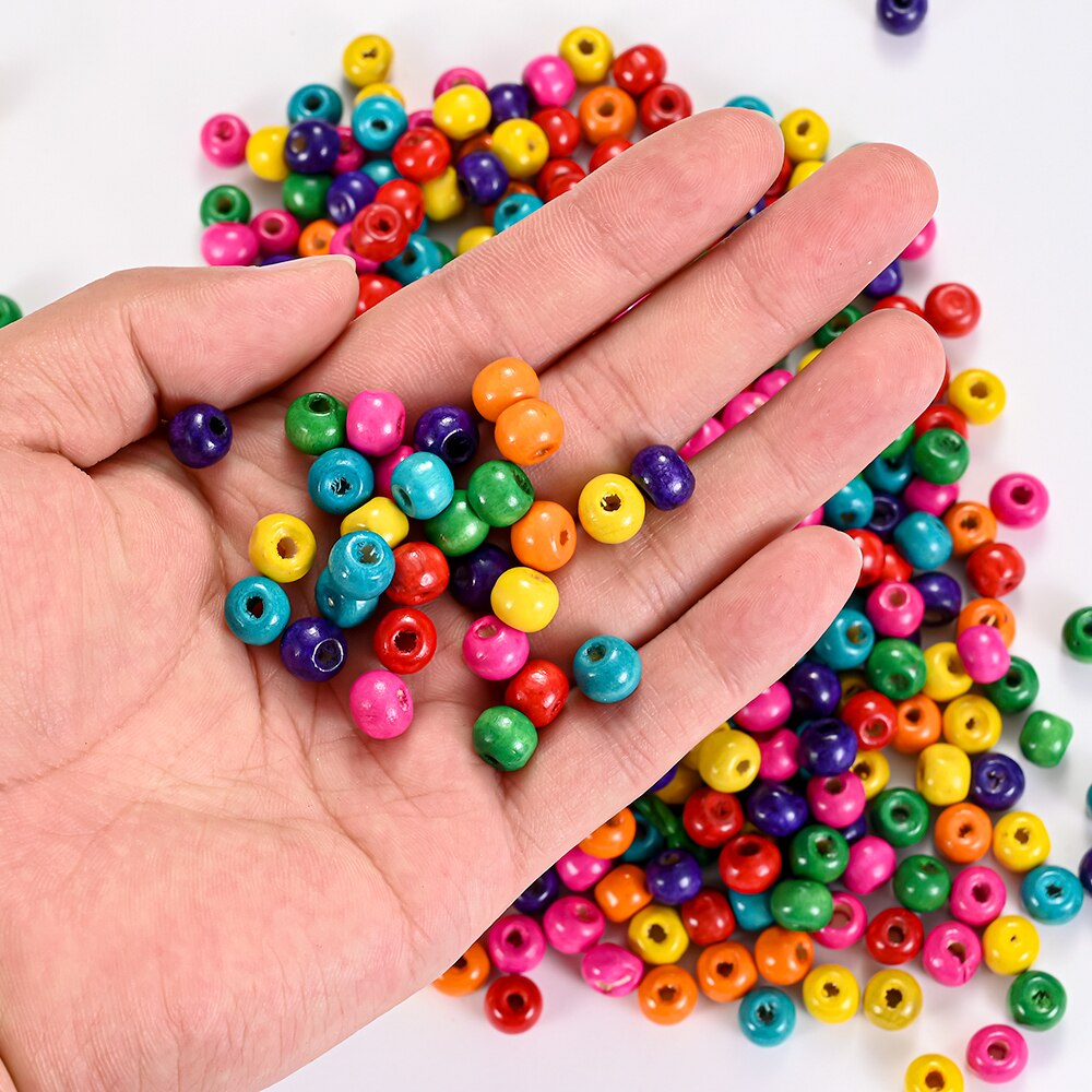 100-300 stks/set 4-10mm Ronde Houten Kralen Natuurlijke Losse Kralen Voor Sieraden Maken DIY Armbanden Ornamenten levert Accessoires