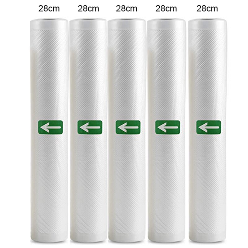 5 rolek/2 rolki Lot do kuchni do jedzenia worek próżniowy torby do przechowywania uszczelniacz próżniowy żywności zachować 12 + 15 + 20 + 25 + 28cm * 500cm: 28cm 5pcs