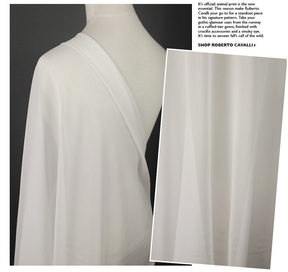 Massiv 100%  morbær ren ægte silke stof georgette indvendige foring tørklæder kjole, biege-hvid / off- hvid ,5mm, bredde :108cm, sælge  by 2m
