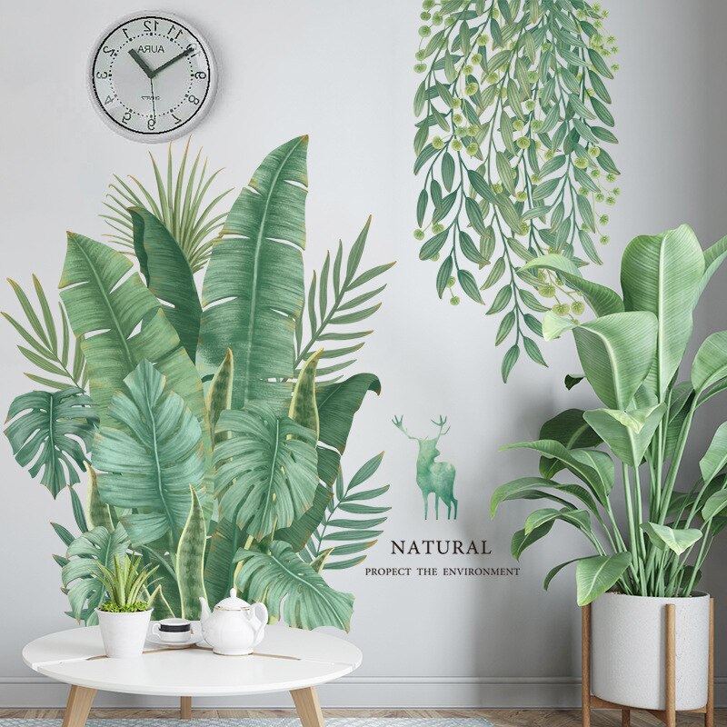 Verwijderbare Nordic Stijl Banaan Blad Muurstickers Voor Woonkamer Slaapkamer Keuken Kinderkamer Muurstickers Sofa Muurschilderingen Home Decor