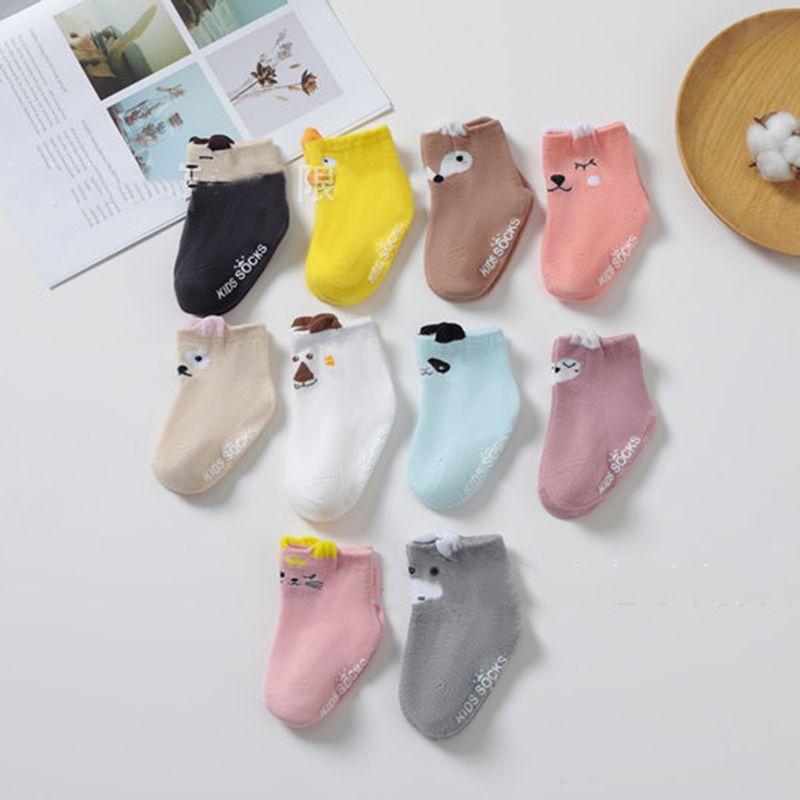 10 farben Neugeborenen Socken Karikatur 100% Baumwolle Baby Socken Keine-Unterhose Kleinkind Baumwolle Socken Karikatur nicht-Unterhose Griff hausschuhe