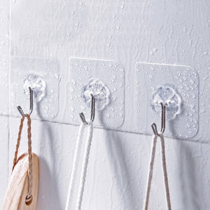 Good Hanger Hook Transparent Strong Adhesive Wall Hangers Hooks Vacuum Suction Cup Heavy Bathroom Stainless Steel Hanger