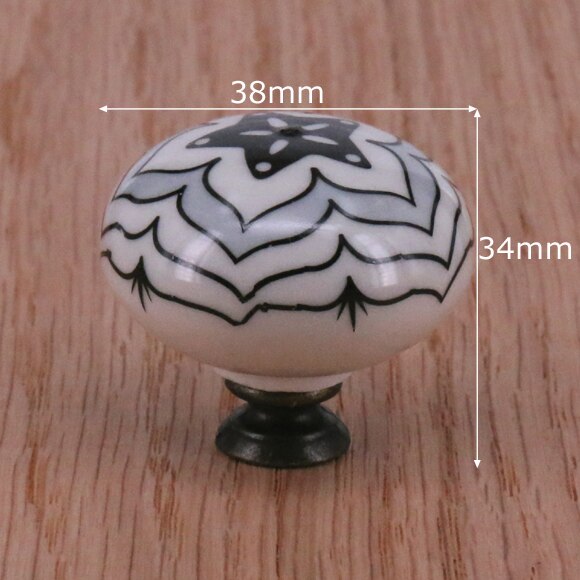 1pc skuff kommode trekk knott 38mm*34mm keramiske møbler dekorasjon knotter kjøkkenskap cupbopard dørhåndtak trekke: C