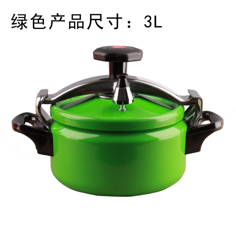18cm Aluminum 2L/3L Explosion-Proof Pressure Cooker Pot Outdoor Camping Pot High Elevation Pressure Cooker: Green 3l