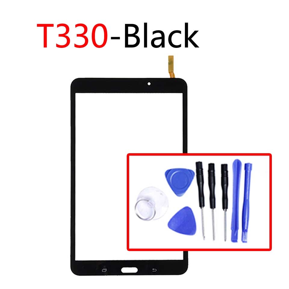 Dla Samsung Galaxy Tab 4 8.0 T331 t335 T330 ekran dotykowy Panel Digitizer szklany obiektyw wyświetlacz LCD Tablet wymiana ekranu dotykowego: T330-Black-With tool