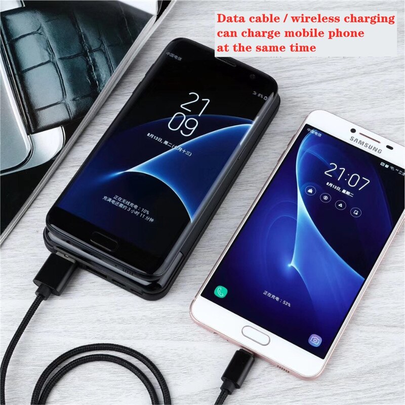 10000 MAh Power Bank Outdoor Portable Detachable Foldable Solar Panel Charger Wireless / Wired Charging With LED Light For Phone
