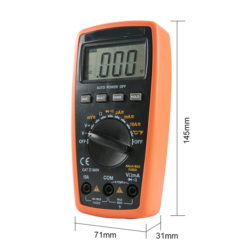 81B Mini Digitale Multimeter Auto Range Meet Weerstand Stroom Spanning Temperatuur Pocket Ampèremeter PUO88