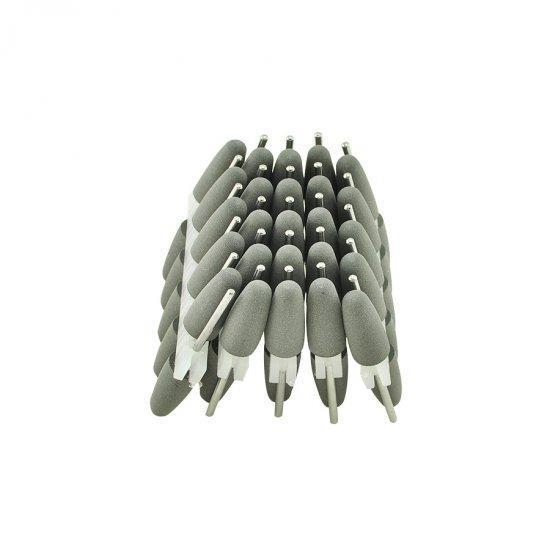 Pulidores de goma de silicona, fresas de pulido de diamante de 2,35mm, herramientas dentales grises, 50 Uds.