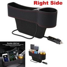 1pc auto-accessoires stoelvak opbergdoos met /2 usb-poorten met een aansteker