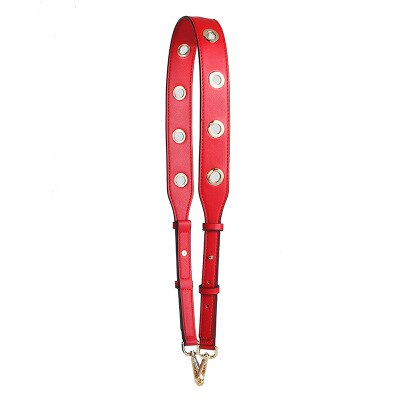 Rivet Adjustable Shoulder Strap Female PU Replacement Bag Parts Accessories Summer Colorful Handbag Belts For Women: Red