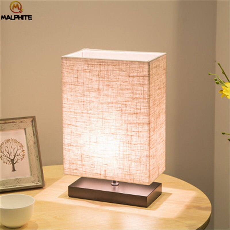 Modern Linen Table Lamps For Living Room Lamps Table Fixtures Table Light Bedroom Bedside Lamp Wood Home Decor Luminaire Table: B