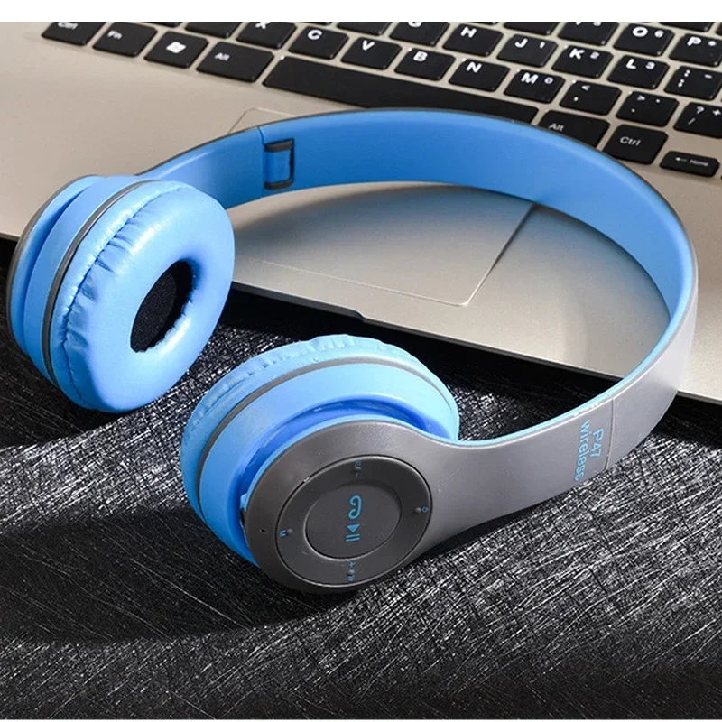P47 auriculares inalámbricos bluetooth con micrófono auriculares con cancelación de ruido auriculares de sonido estéreo auriculares deportivos para juegos compatibles con PC: Verde