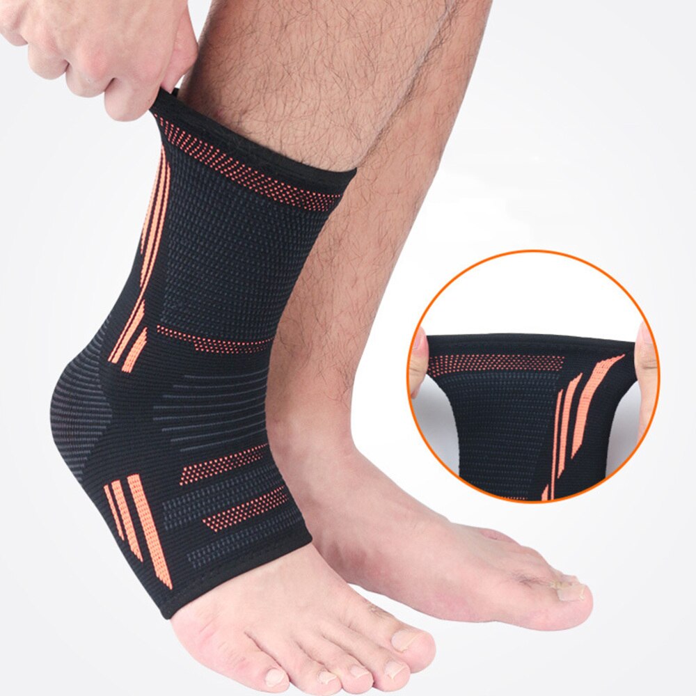 2Pcs Sport Enkel Protector Gebreide Enkel Zorg Mouw Voor Oefenen Running Fitness Basketbal (Zwart En Oranje Maat: As Shown