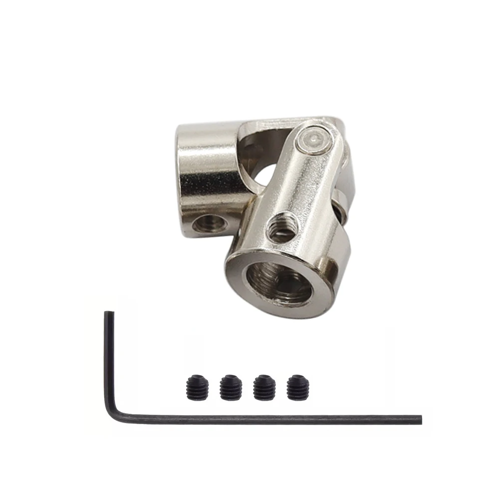 1 Juego de acoplador de eje de coche barco RC 2/2,3/3/3,17/4/5/6/8/10/12mm conector de Motor de junta cardán de Metal acoplamiento de junta Universal cardán
