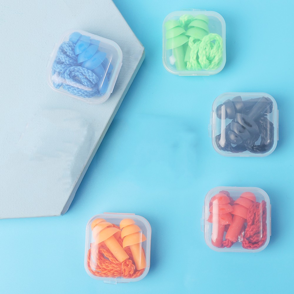 Ear Plugs for Sleeping Noise Canceling Reusable Ear Plugs Soft Silicone Earplugs with Nylon Cord Hearing Protection For Swimming: XS / Deep Yellow