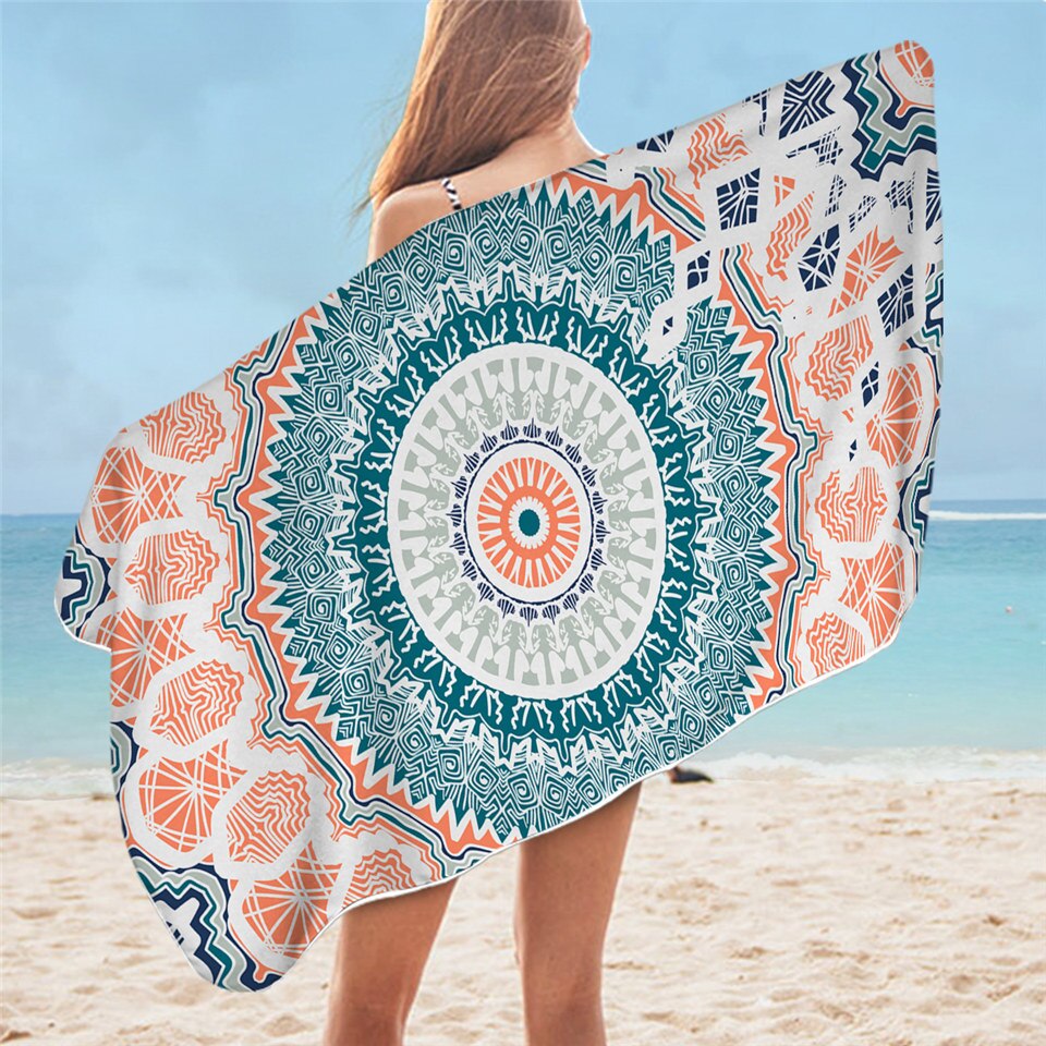 BeddingOutlet-Toalla de baño con Mandala para adultos, toalla de playa con flores coloridas, toalla de ducha de microfibra Bohemia para chicas, 75x150cm: 6