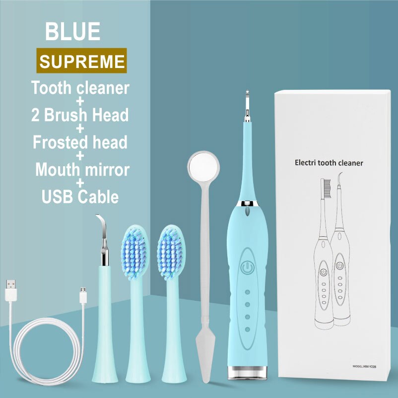 Sonic Dental Scaler Zahn Zahnstein Entferner Ultra sonic Wiederaufladbare Elektrische Zahnbürste Flecken Zahnstein Werkzeug Bleichen Zahn Reiniger: Blue 3
