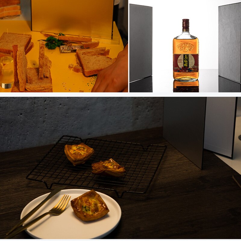 A3/A4 Reflector Photography Backdrops Collapsible Cardboard Photo Studio Props Fill Light White Black Gold Photozone Background