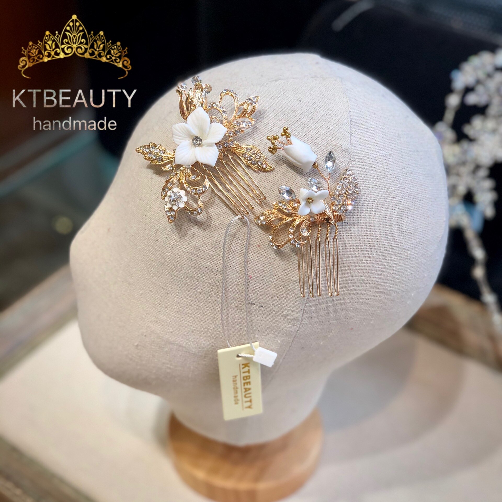 Rhinestone 3 Ontwerpen Kristal Bloemen Gouden Hoofdband Kam Haarspeld Royal Bridal Wedding Dressing Crown Accessoire Vrouwen Sieraden
