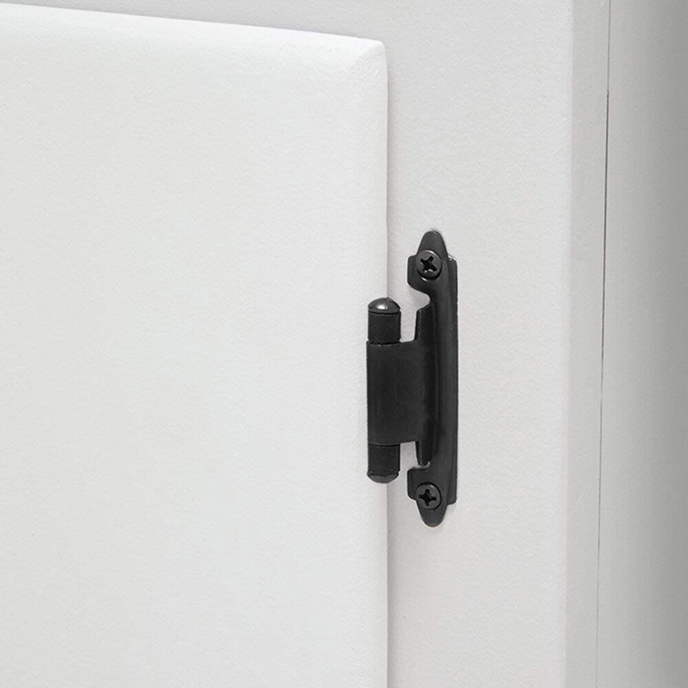 2pcs 3/8" Overlay Cabinet Door Hinges Flush Cabinet Hinges Matte Black American Style Self-closing Hinge
