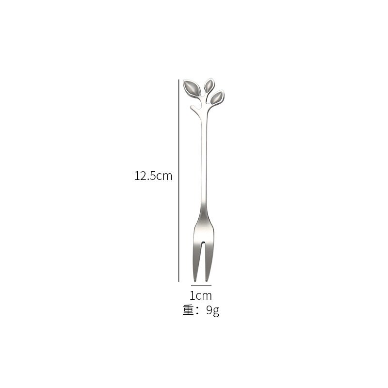 1/5pIeces Rosegold FruitFork Cake Knife 304 Stainless Steel Dessert Fork Cake Knife Tableware Accessories For Chistmas: Silverfork 1pcs