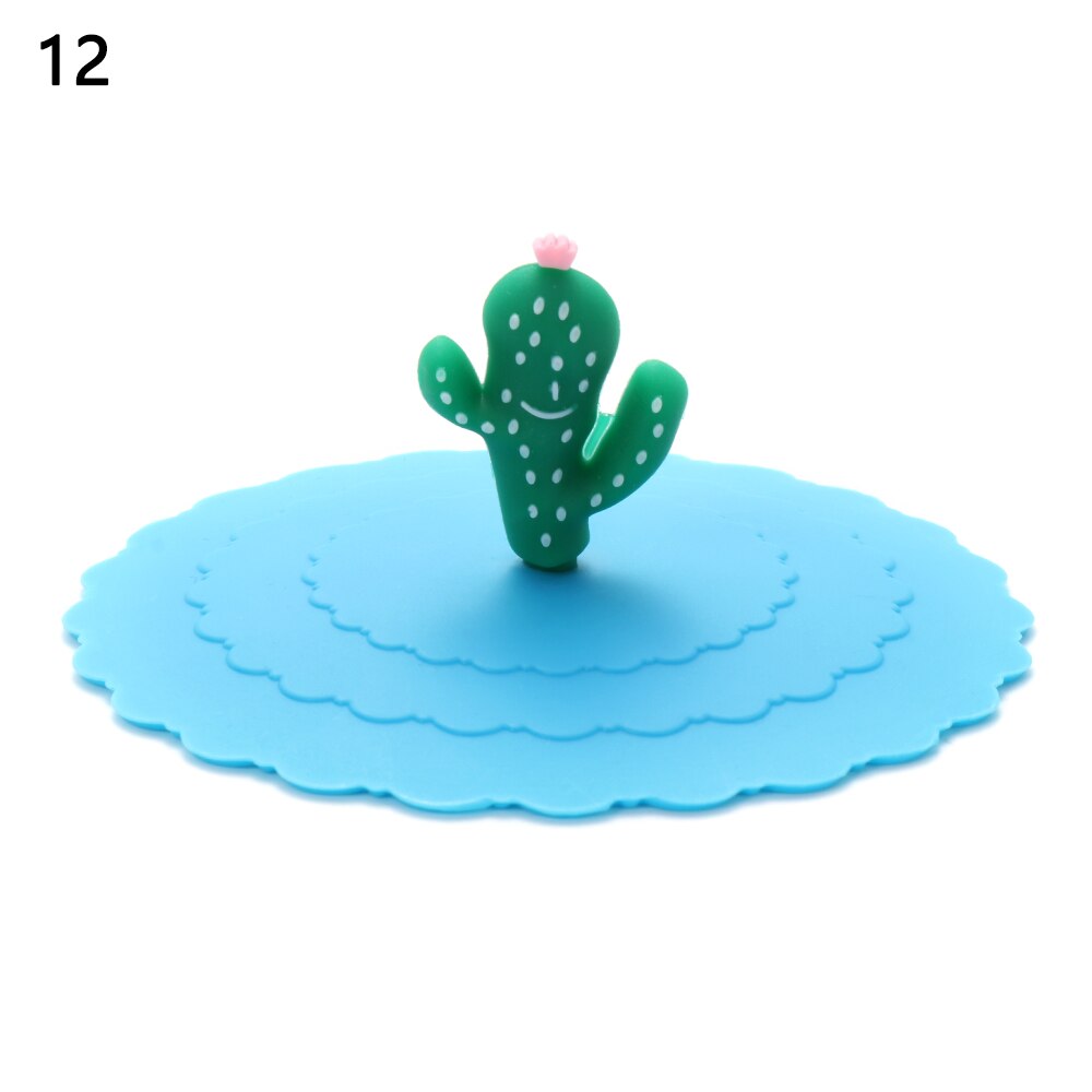 10cm Cartoon Cute Silicone Cup Cover Heat-resistant Leak Proof Sealed Lids Cap Dustproof Cup Cover Tea Coffee Lid Home Supplie: 12