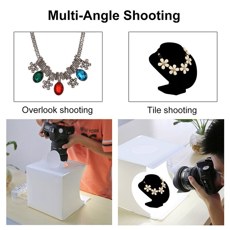 Boîte à lumière pliable pour photographie, Mini tente de Studio Photo Portable LED, Kit de lampe d'éclairage